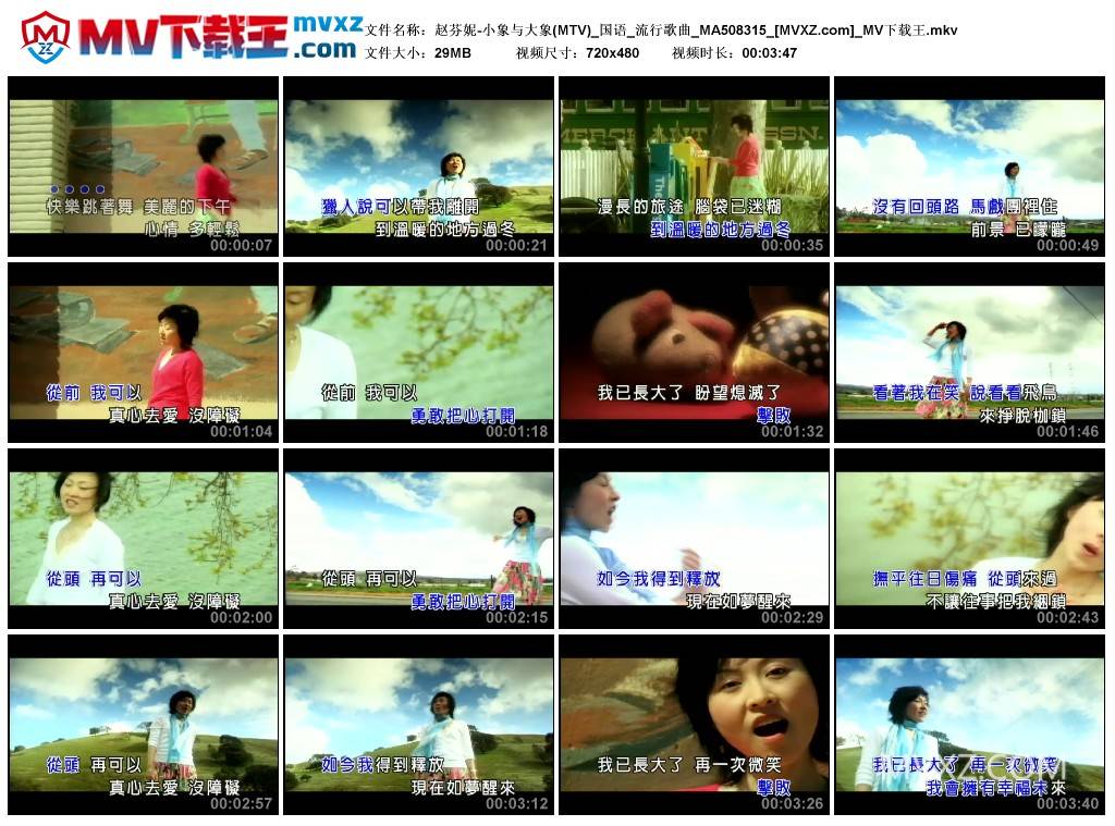 赵芬妮-小象与大象(MTV)_国语_流行歌曲_MA508315